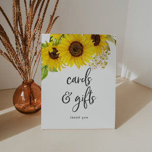 Country Sunflower Cards and Gifts Pedestal Sign