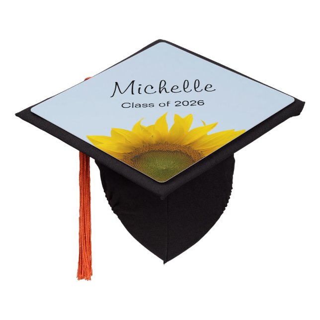 Country Sunflower Class of 2025 Graduation Cap Topper (Angled)