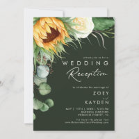 Country Sunflower | Dark Green Wedding Reception