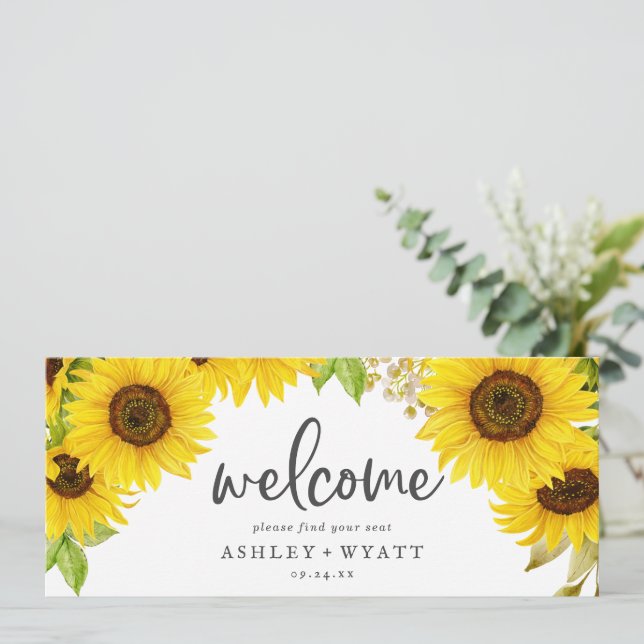 Country Sunflower Hanging Seating Chart Header (Standing Front)