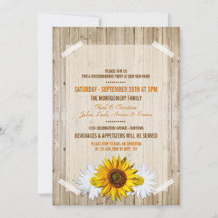 Country Sunflower Housewarming Party Invitation