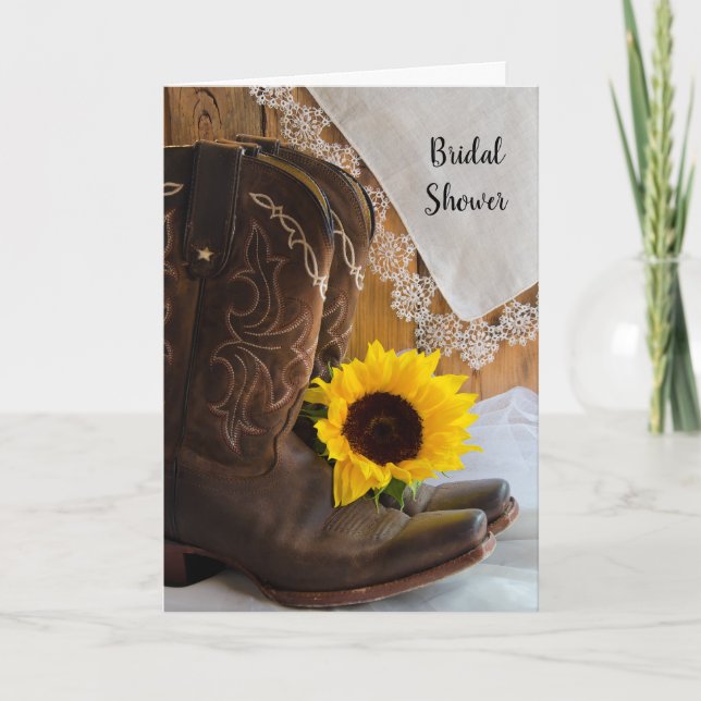 Country Sunflower Lace Bridal Shower Invitation (Front)