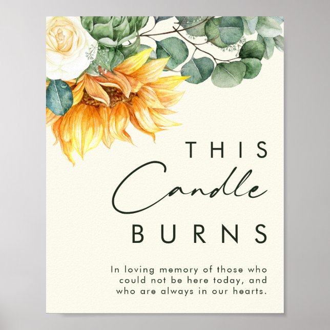 Country Sunflower Light Yellow This Candle Burns Poster (Front)