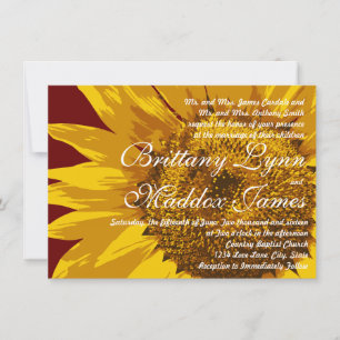 Country Sunflower Rustique Mariage Invitations