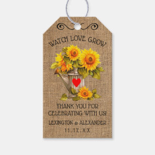 Country Sunflower Seeds Wedding Guest Favour Tag