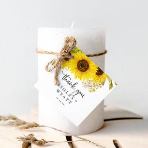 Country Sunflower Thank You Favor Tags