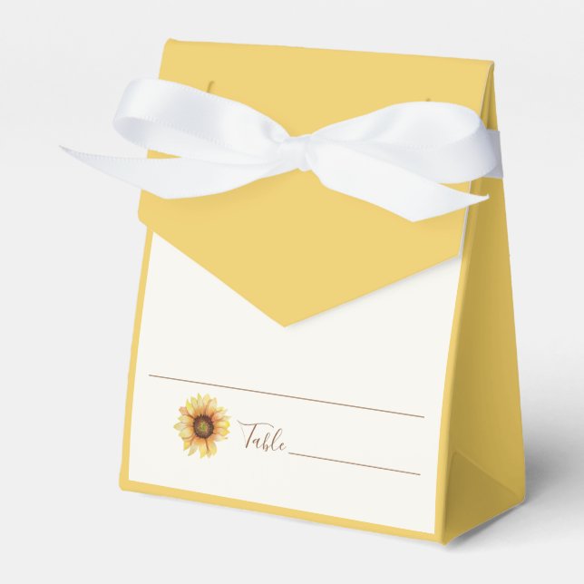 Country Sunflower Wedding Favor Box (Front Side)