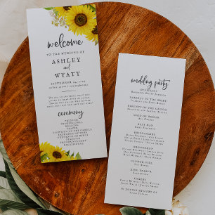 Country Sunflower Wedding Program
