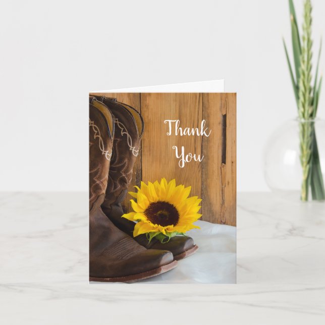 Country Sunflower Western Bridesmaid Thank You (Front)