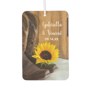 Country Sunflower Western Wedding Favours Air Freshener