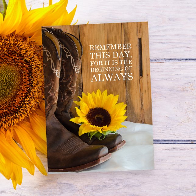 Country Sunflower Western Wedding Save the Date (Creator Uploaded)