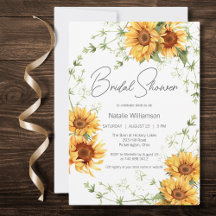 Country Sunflowers and Vines Bridal Shower