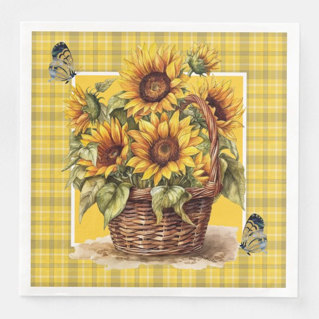 Country Sunflowers Napkin (Front)
