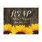 Country Sunflowers Rustic Wood RSVP POSTCARDS