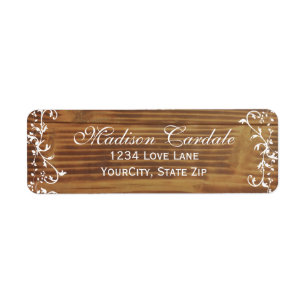 Country Swirls Rustic Wood Return Address Labels