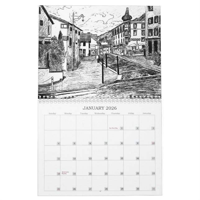 Country Swiss Calendar (Jan 2026)