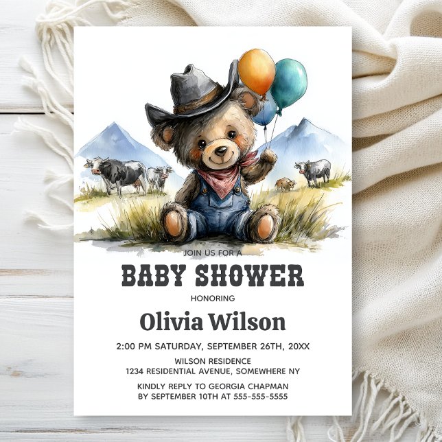 Country Teddy Bear Baby Shower Invitation (Créateur téléchargé)