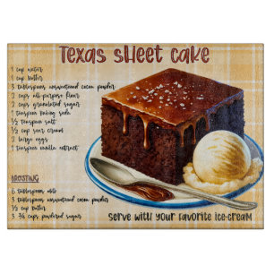 Country Texas Sheet Cake Recipe Cutting Board