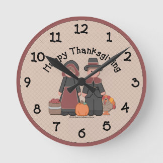 Country Thanksgiving Wall Clock