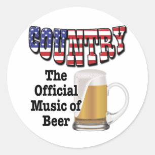 Country: The Official Music of Beer Classic Round Sticker