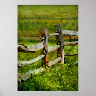 Country - The old fence post Poster