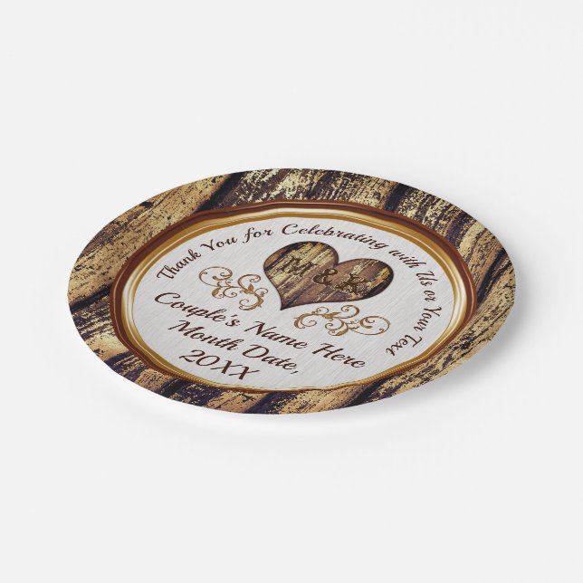 Country Themed Wedding Rustic Wedding Paper Plates (Angled)
