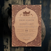 Country Tooled Leather Western Coach Chic Wedding