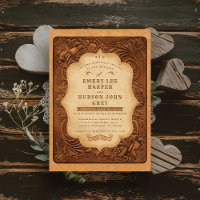 Country Tooled Leather Western Vintage Wedding