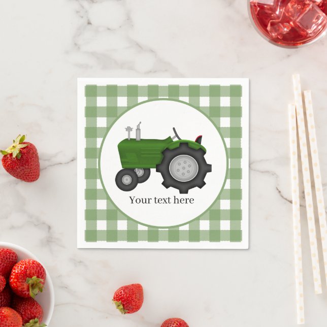 Country tractor party add text  napkin (Insitu)