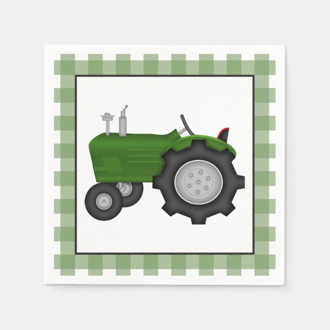 Country Tractor party paper napkins (Front)