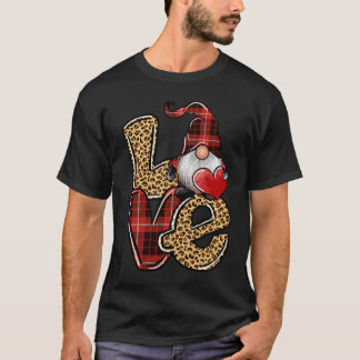 COuntry Valentine's Day Love Leopard Buffalo Plaid T-Shirt