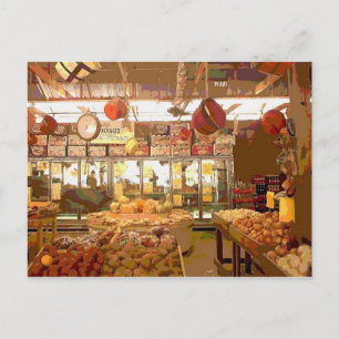 Country Vegetable Stand Postcard