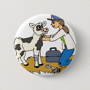Country Vet 2 Inch Round Button