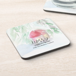 Country Village White Christmas Coaster