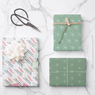 Country Village White Christmas Wrapping Paper Sheet