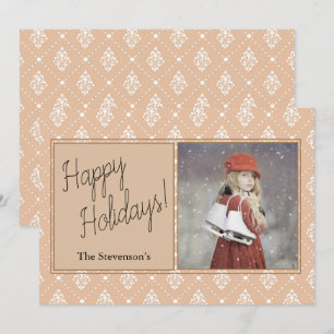 Country Vintage Photo Happy Holidays Personalized  Holiday Card
