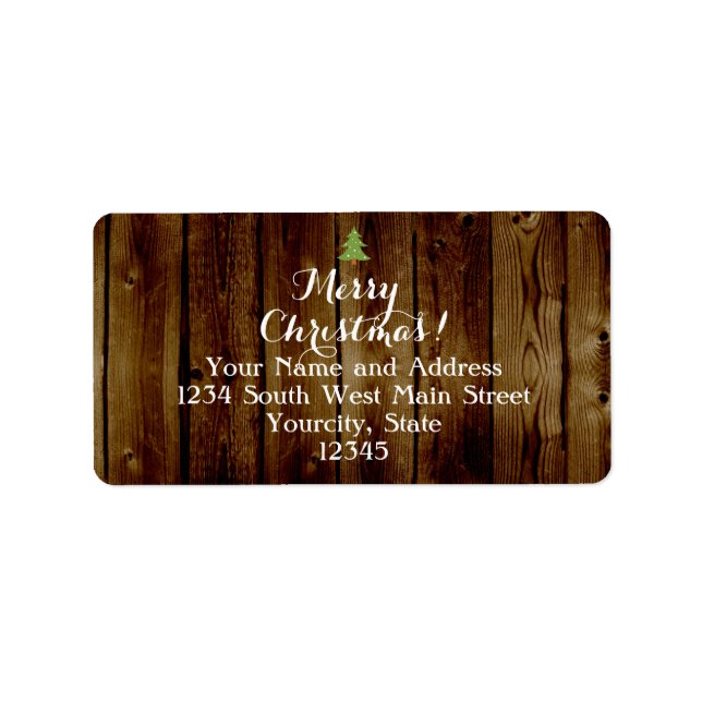 Country Vintage Wood Merry Christmas Label