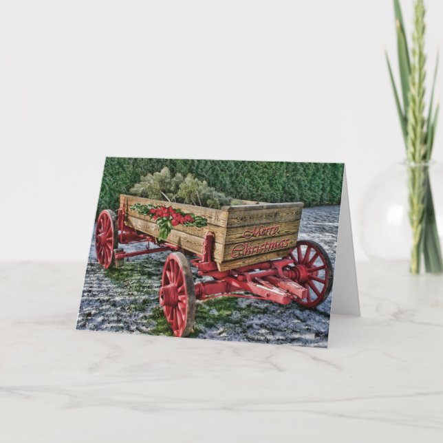 Country Wagon Christmas Card (Front)
