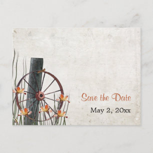 Country Wagon Wheel  - Save the Date Announcement Postcard