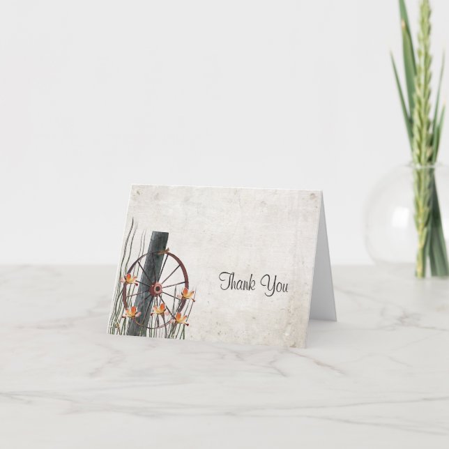 Country Wagon Wheel  - Thank You Card (Front)