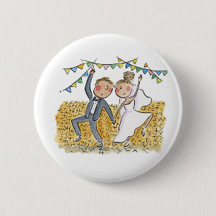 Country Wedding 2 Inch Round Button