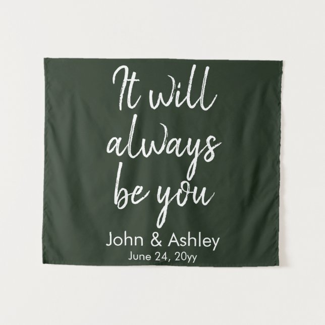 Country Wedding Backdrop Reception Hunter Green Tapestry (Front (Horizontal))