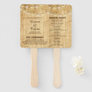 Country Wedding Ceremony Program Fan