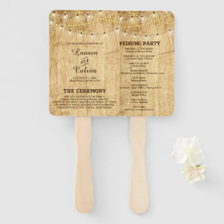 Country Wedding Ceremony Program Fan