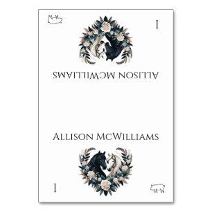 Country Wedding-Horses in Love- Pork Table Number