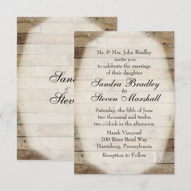 Country Wedding Invitations (Front/Back)