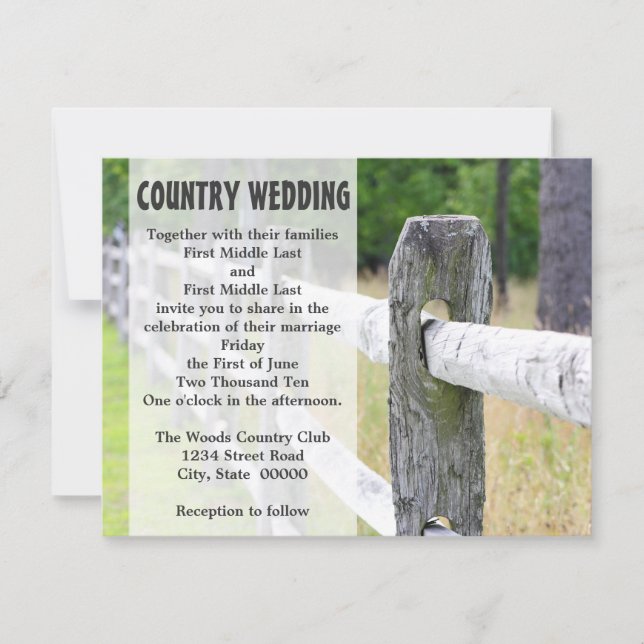 Country Wedding Invitations (Front)