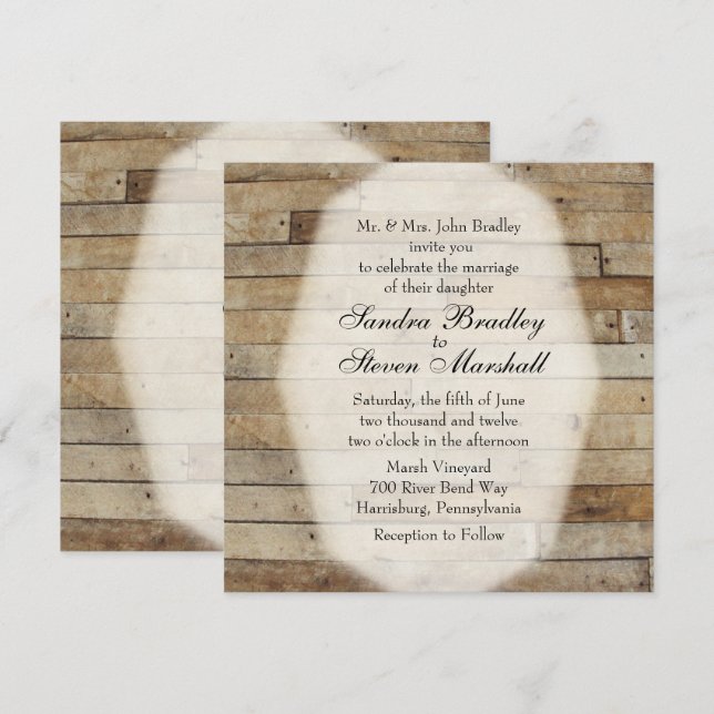 Country Wedding Invitations (Front/Back)