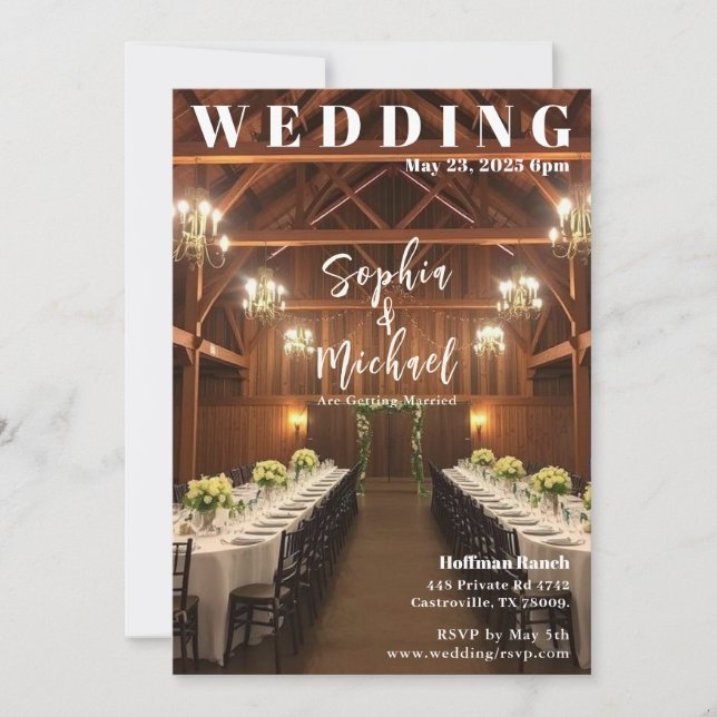 Country Wedding Magazine Cover Invitation (Front)