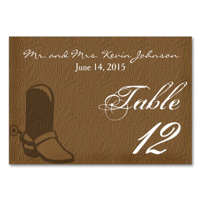 Country Wedding Table Cards (Front)